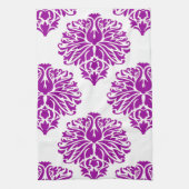 Paarse Elegant Damask Theedoek (Verticaal)