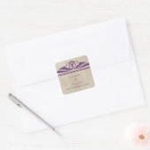 Paarse Elegant Deco Wedding Stickers (Envelop)