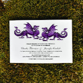 Paarse Elegant Dragon Wedding Invite Kaart