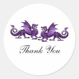 Paarse Elegant Dragons Dank jullie Stickers