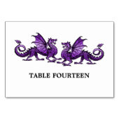 Paarse Elegant Dragons Table Kaart (Achterkant)