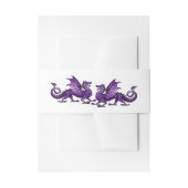 Paarse Elegant Dragons Weddenschap Belly Bands Uitnodigingen Wikkel (Voorkant Voorbeeld)