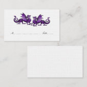 Paarse Elegant Dragons Weddenschap Plaatskaartje (Voorkant / Achterkant)
