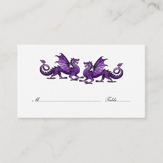 Paarse Elegant Dragons Weddenschap Plaatskaartje (Voorkant)