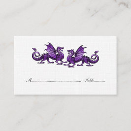 Paarse Elegant Dragons Weddenschap Plaatskaartje