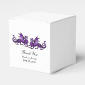 Paarse Elegant Dragons Wedding Favor Boxes Bedankdoosjes (Voorkant Zijde)