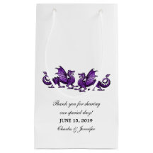 Paarse Elegant Dragons Wedding Gift Bag