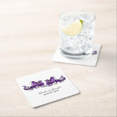 Paarse Elegant Dragons Wedding Paper Onderzetters (Insitu)