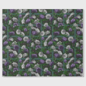 Paarse Elegant Floral Rozen Cadeaupapier (Vlak)