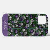 Paarse Elegant Floral Rozen Case-Mate iPhone Case (Achterkant (horizontaal))