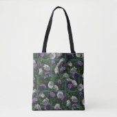 Paarse Elegant Floral Rozen Tote Bag (Voorkant)