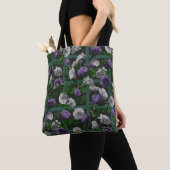Paarse Elegant Floral Rozen Tote Bag (Dichtbij)