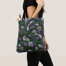 Paarse Elegant Floral Rozen Tote Bag