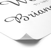 Paarse Elegant Floral Wedding Welkomstteken Poster (Hoek)