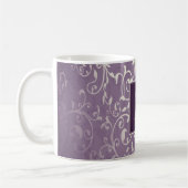 Paarse Elegant Floury Monogram Mok (Links)