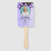 Paarse Elegant Funeral Celebration of Life Handwaaier (Voorkant)