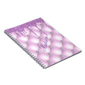  Paarse Elegant Glitter Jewels Name Notitieboek (Rechterzijde)