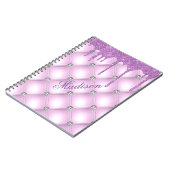  Paarse Elegant Glitter Jewels Name Notitieboek (Linkerzijde)