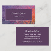 Paarse Elegant Grunge Metal Texture Visitekaartje (Voorkant / Achterkant)