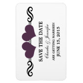 Paarse Elegant Hearts sparen de Magnet van de Datu Magneet (Verticaal)