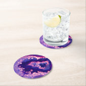 paarse elegant in kristal ronde kartonnen onderzetter (Insitu)