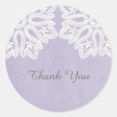 Paarse Elegant Lace Dank jullie Stickers (Voorkant)