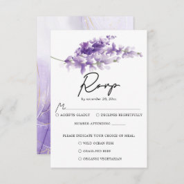 Paarse Elegant Lavender Wedding RSVP Kaartje