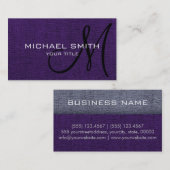 Paarse Elegant Monogram Canvas Kijk uit Visitekaartje (Voorkant / Achterkant)
