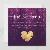 Paarse Elegant New Home Housewarming Kaart (Voorkant)