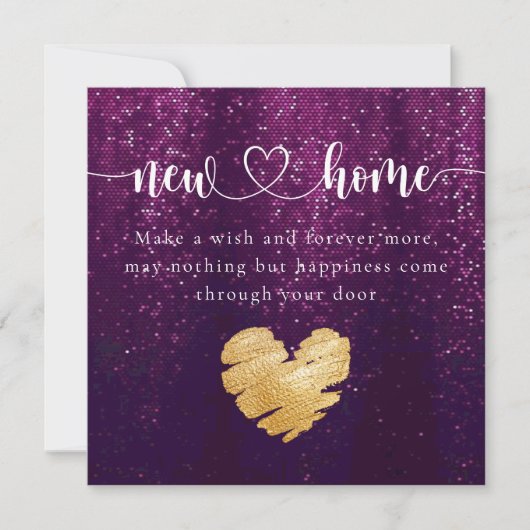 Paarse Elegant New Home Housewarming Kaart (Voorkant)