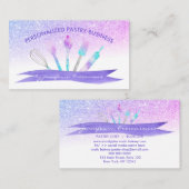 Paarse Elegant Pastry Chef Home Made Bakery Visitekaartje (Voorkant / Achterkant)