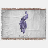 Paarse Elegant Peacock - Aangepaste trommel Deken (Voorkant)