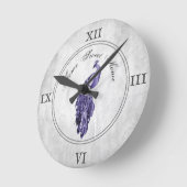 Paarse Elegant Peacock Acrylwandklok Ronde Klok (Hoek)