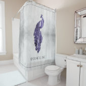 Paarse Elegant Peacock Douchegordijn (In situ)