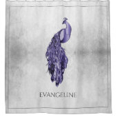 Paarse Elegant Peacock Douchegordijn (Voorkant)