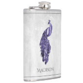Paarse Elegant Peacock Flask Heupfles (Rechts)