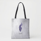 Paarse Elegant Peacock Persoonlijke Canvas tas (Voorkant)