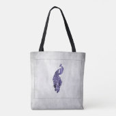 Paarse Elegant Peacock Persoonlijke Canvas tas (Achterkant)