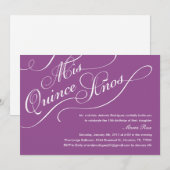 Paarse Elegant Quinceanera-uitvindingen Kaart (Voorkant / Achterkant)