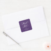 Paarse Elegant Script Afstuderen Bedankt Vierkante Sticker (Envelop)