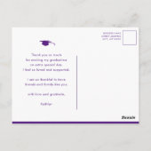 Paarse Elegant Script Photo Afstuderen Hartelijk d Briefkaart (Achterkant)