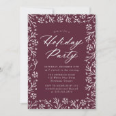 Paarse Elegant Snowflake Holiday Partij Kaart (Voorkant)