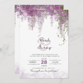 Paarse Elegant Waterverf Weddenschap Kaart (Voorkant / Achterkant)