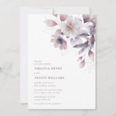 Paarse Elegant Wedding Kaart (Voorkant)