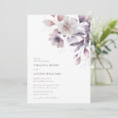 Paarse Elegant Wedding Kaart (Staand voorkant)