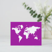 Paarse Elegant World Briefkaart (Staand voorkant)