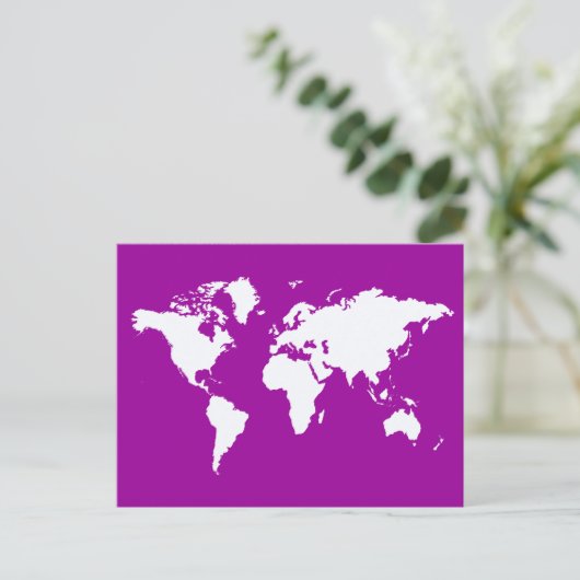 Paarse Elegant World Briefkaart (Staand voorkant)