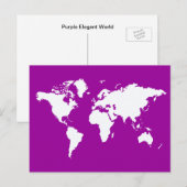 Paarse Elegant World Briefkaart (Voorkant / Achterkant)