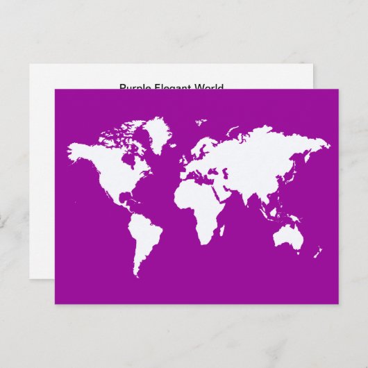 Paarse Elegant World Briefkaart (Voorkant / Achterkant)