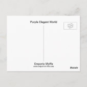 Paarse Elegant World Briefkaart (Achterkant)